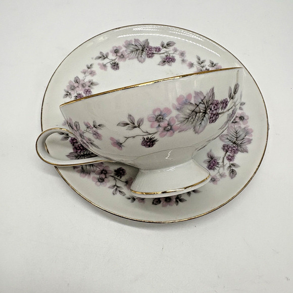 Amethyst by Rosenthal Continental Footed Demitasse Cup & Saucer Flowers Vtg 60's - Picture 2 of 15